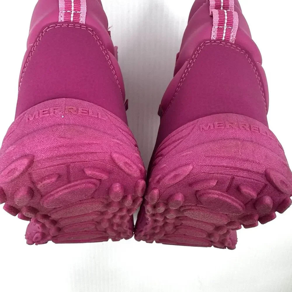 Merrel Snow Boots Polar Puffer Pink White Iridescent Size 7Y/8.5 Women's NWOB